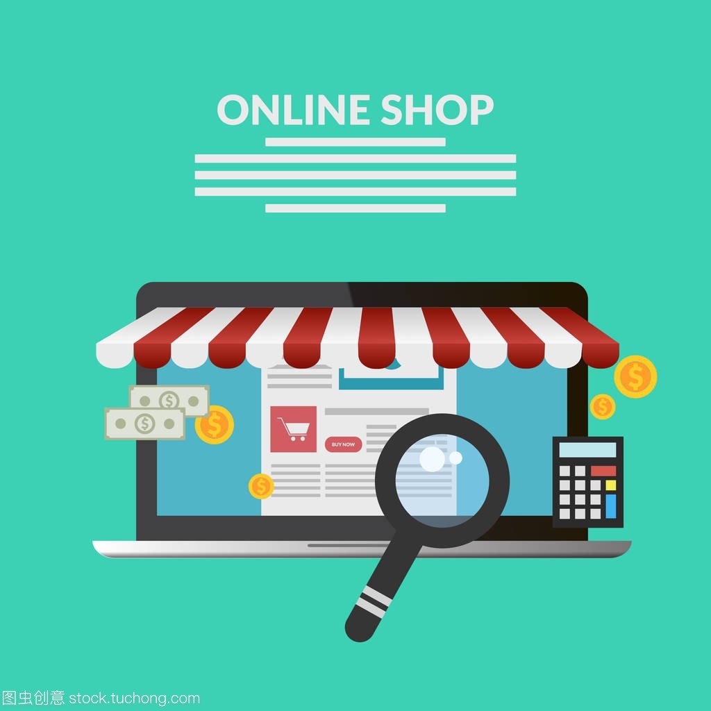 網(wǎng)上開(kāi)店矢量平面設(shè)計(jì)橫幅 eps 10